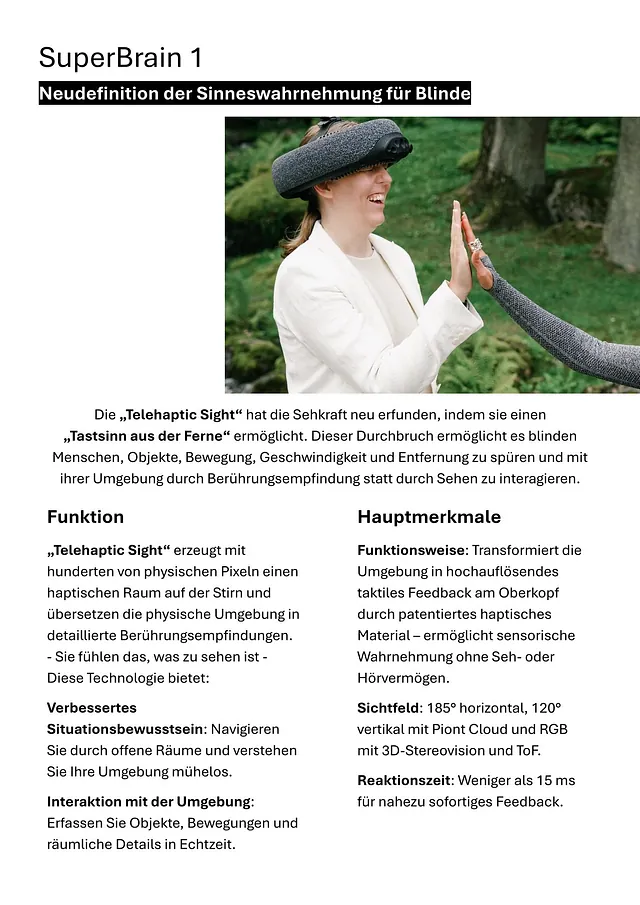 Zeitungsartikel zum Thema SuperBrain1 Neudefinition der Sinneswahrnehmung für Blinde